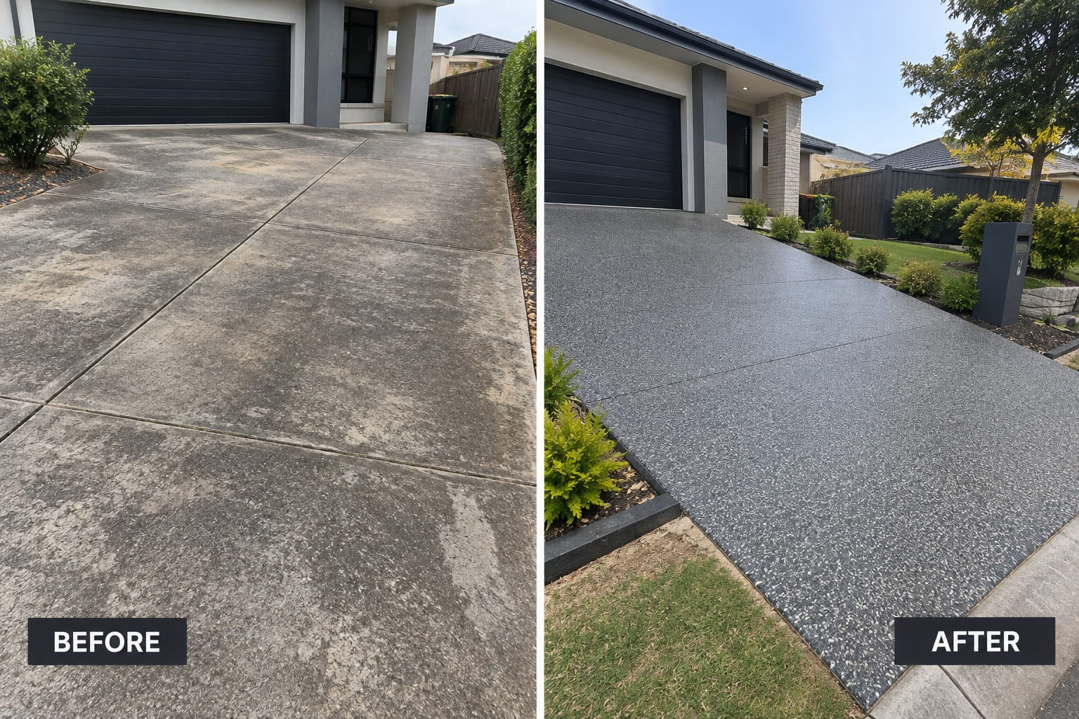 Concrete driveway in Lauderdale, Hobart